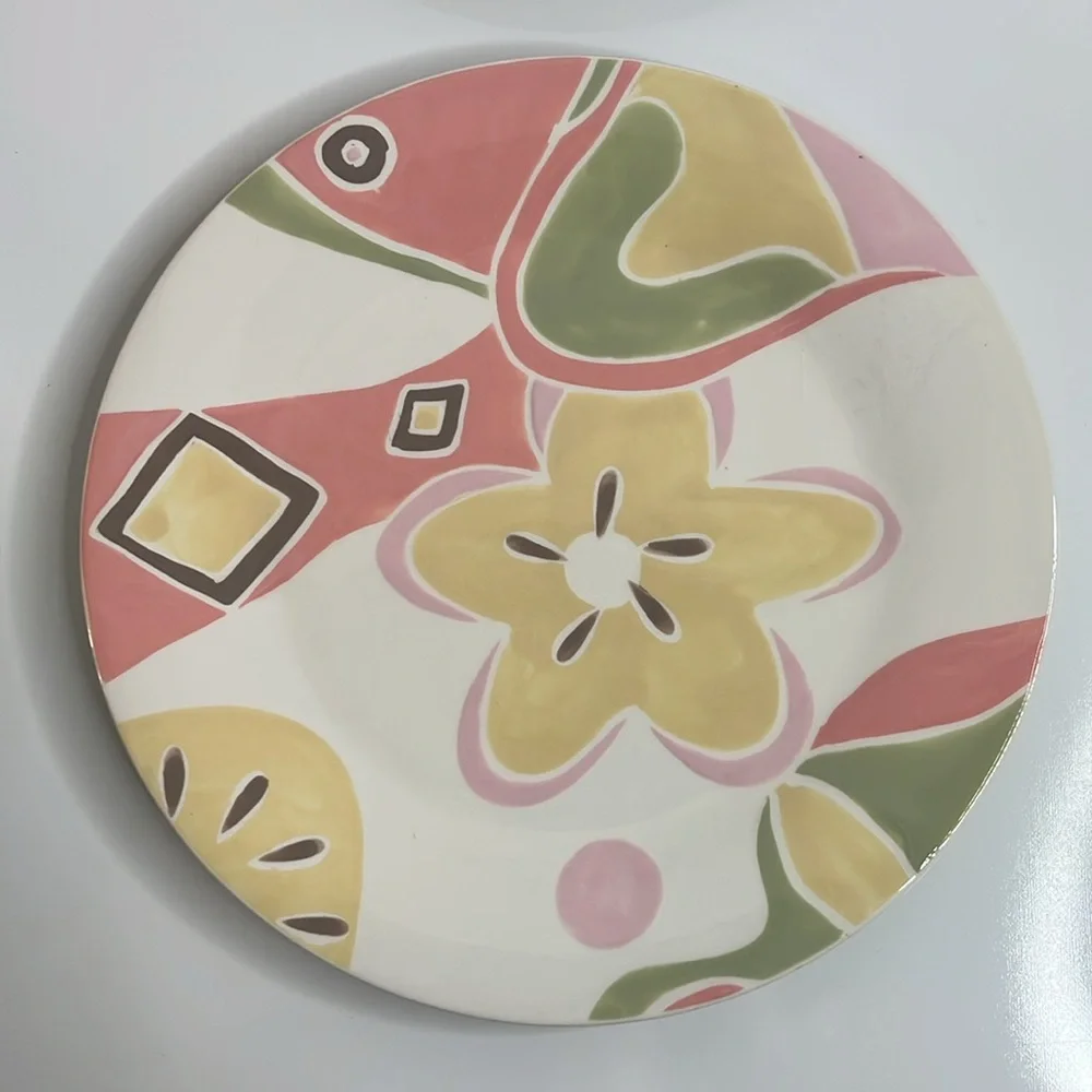 Jill Rosenwald Plates Set of 4 Abstract Floral Salad Plates